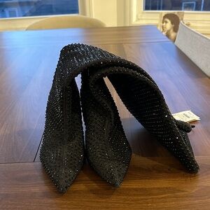 Zara Black Embellished Over-the-Knee Stretch Boots